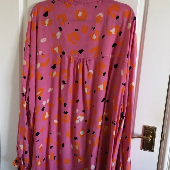 Never Fully Dressed orange & pink long sleeved blouse, size XXL - Picture 13 of 13